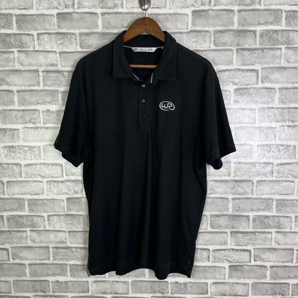 Travis Mathew Polo Shirt Solid Black Pima Cotton Blend Mens Size XL (STAINED) - Picture 2 of 8